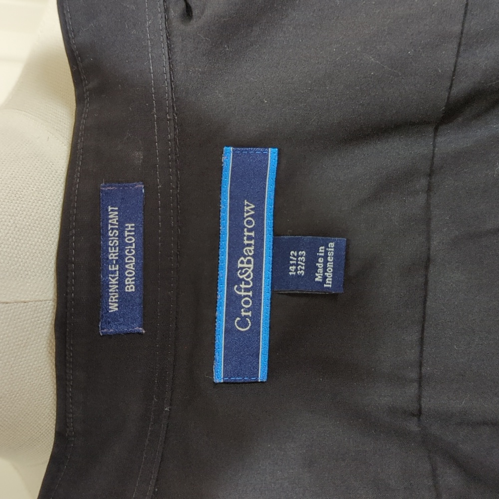 Croft & Barrow Solid Black Long Sleeve Dress Shirt - image 3